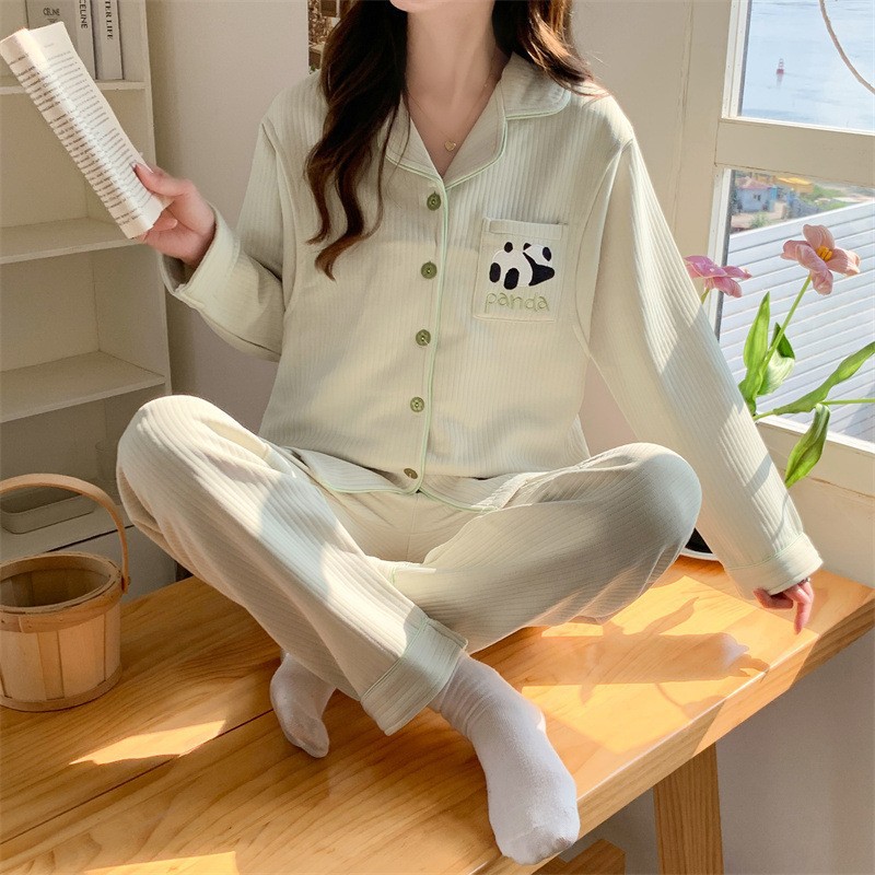 2025 otoño y invierno ropa de aire de algodón de invierno para mujeres embarazadas pijamas de maternidad para mujeres después del parto set de ropa de lactancia