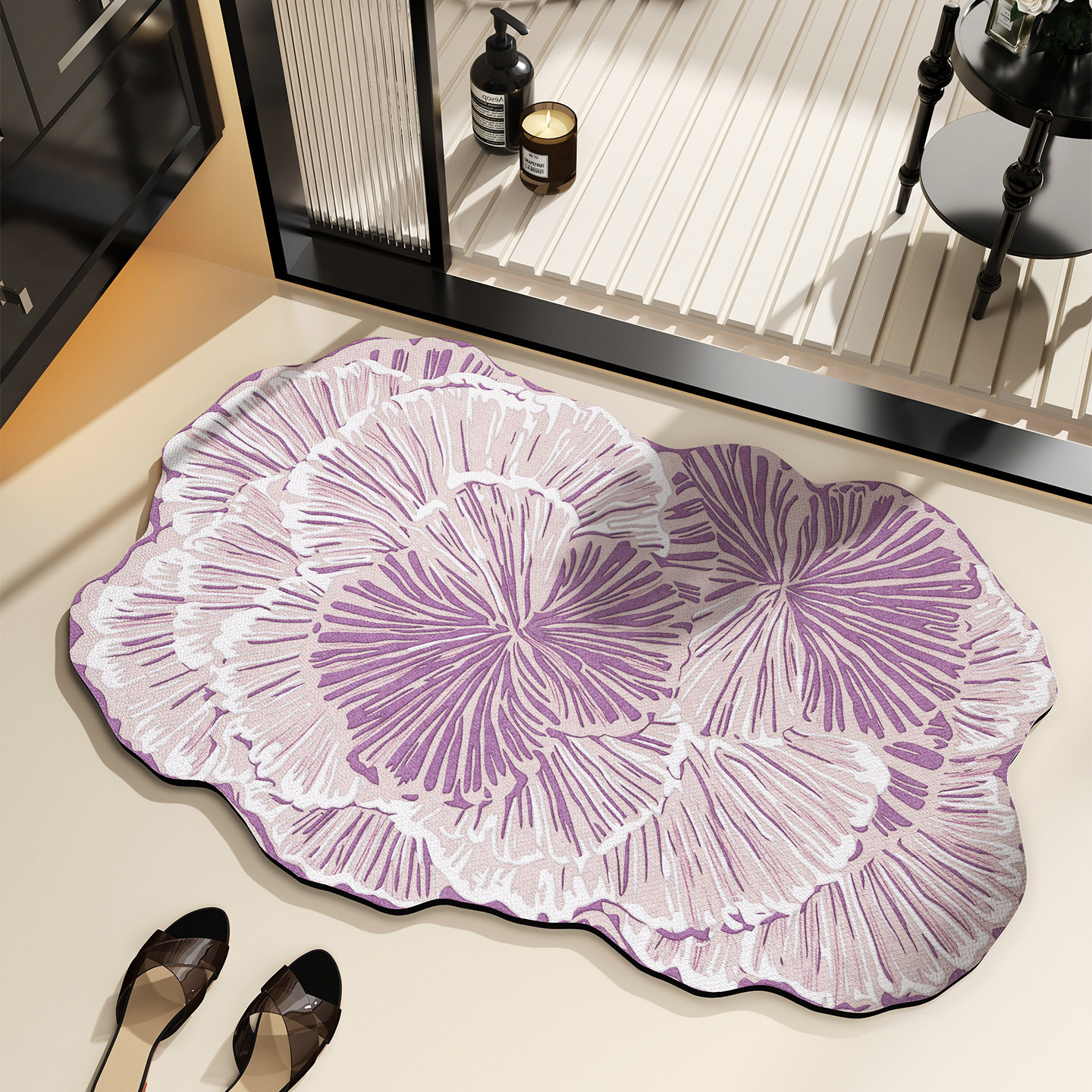 Alfombra de suelo de baño francesa de alta calidad, inodoro de absorción de agua, pie seco rápido, puerta de barro de diatomeas, alfombra antideslizante a prueba de suciedad