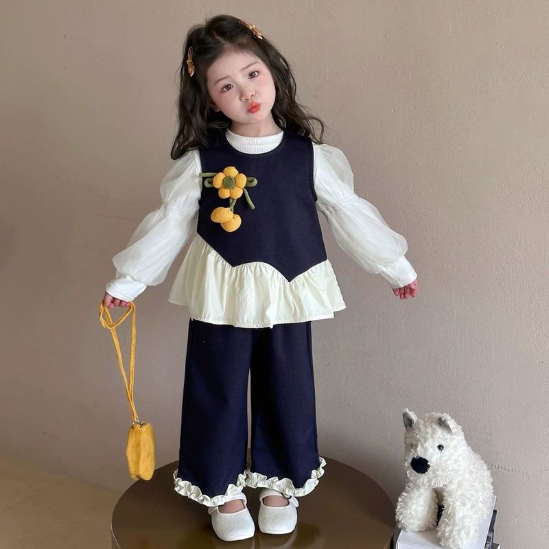 女童套装秋款2025新款小女孩春秋季衣服儿童巨好看洋气时髦三件套|undefined
