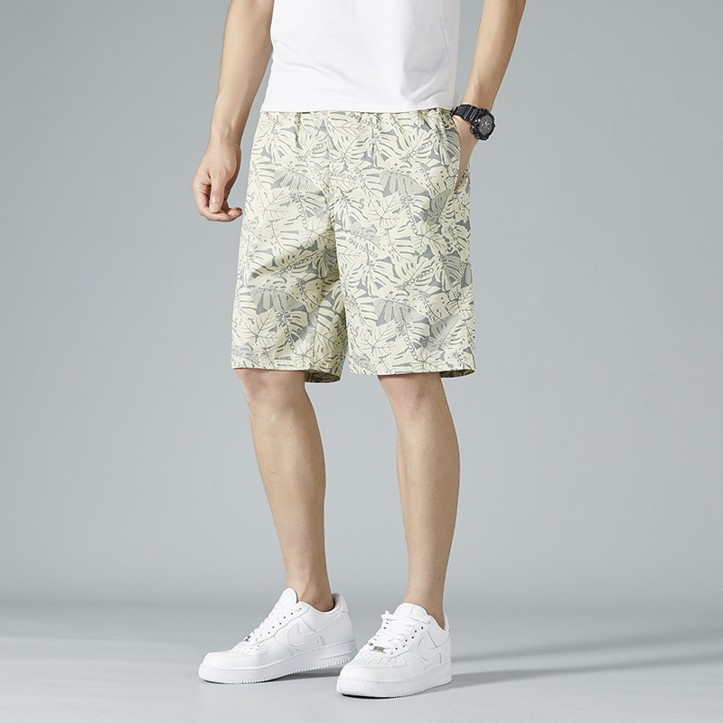Summer New Men's Cargo Pants Sports Casual Beach Shorts Maple Leaf Five-Point Pants New Loose Pants Youth