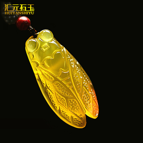 Ice type yellow chalcedony Guanyin Buddha pendant safe and wishful thinking agate pendant jade jade live broadcast supply wholesale