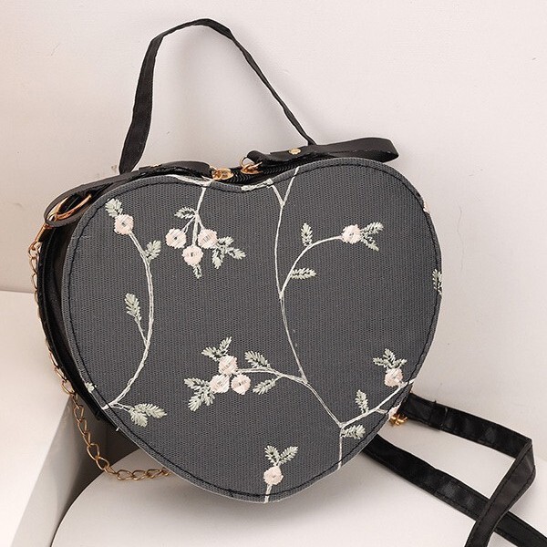 Women's Bag 2025 Shoulder Bag Female Korean Style Lace Heart-Shaped Crossbody Bag Small Bag 2026 New Trendy Fresh and Sweet