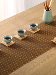 Bamboo Tea Mat Heat Insulation Anti-Scalding Bamboo Mat Table Runner Double-Sided Table Mat Zen New Chinese Tea Mat Japanese Style