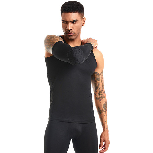 Sports elbow guard honeycomb impact protection pressure arm guard sleeve basketball cycling protective gear honeycomb arm wholesale