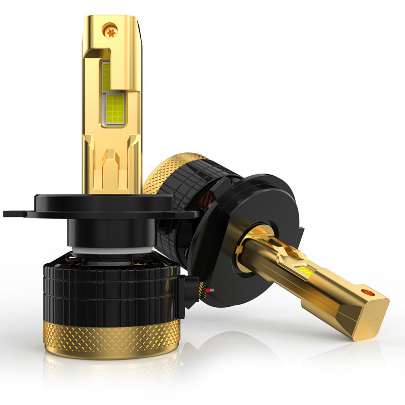 Nuevo brillante 240W LED faro de automóvil faro oro H4   Ventilador silencioso de alta velocidad disipación