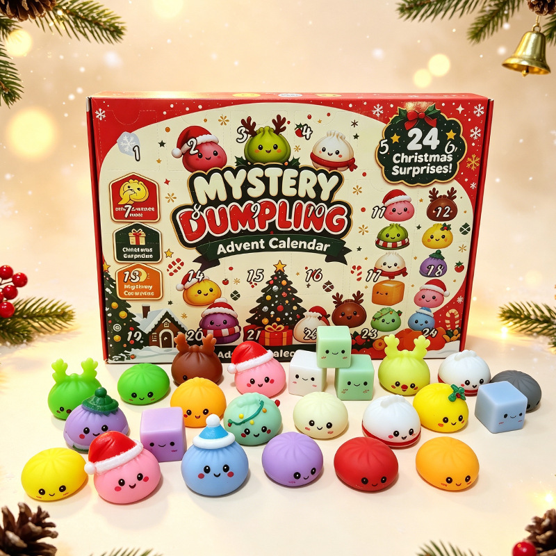 Cross-border new product: 24-day Christmas countdown calendar blind box, DIY squishy toy, blind bag gift