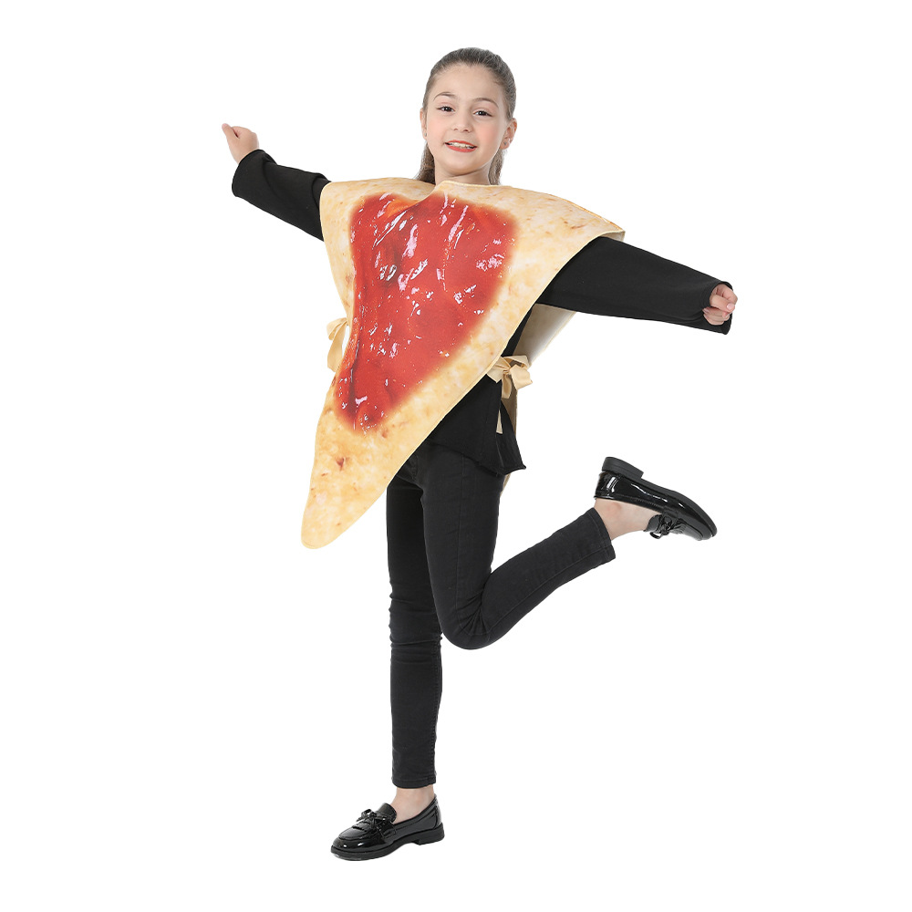 Ropa de rendimiento de alimentos de Halloween ropa de esponja compuesta ropa de rendimiento de ensalada de verduras pizza ropa de cosplay para niños