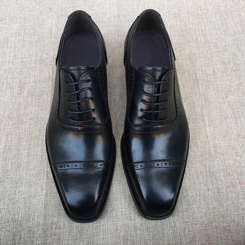 Derby shoes, British leather shoes for men, business formal wear, trendy breathable commuter suit shoes, three-joint men's wedding shoes