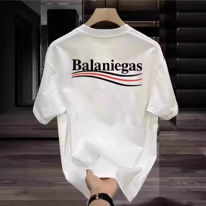 アメリカンBファミリートレンディブランド半袖Tシャツメンズ夏パリコーラロゴプリントルーズ男女兼用TシャツトレンディT|undefined
