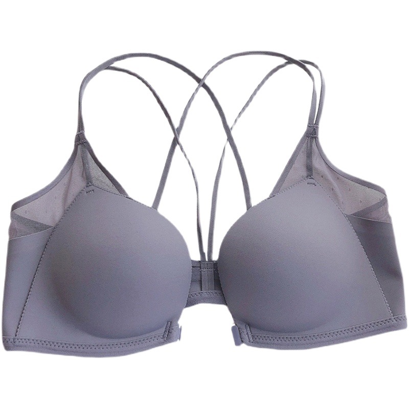Luz japonesa de alta calidad kapok inalámbrico cómodo frente hebilla Sujetador push up Cruz belleza espalda grande ropa interior para las mujeres