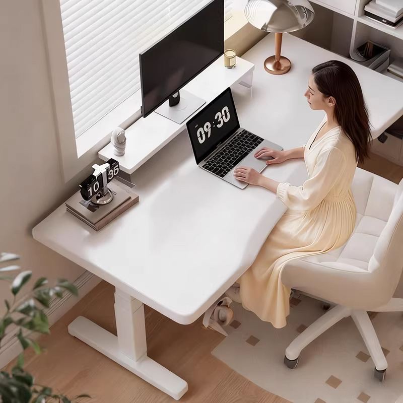 Solid Wood Electric Height-Adjustable Desk for Bedroom, Home Use, Gaming Desk, Office Desk, Adjustable Computer Desk, Work Station Solid Wood Electric Height-Adjustable Desk for Bedroom, Home Use, Gaming Desk, Office Desk, Adjustable Computer Desk, Work Station