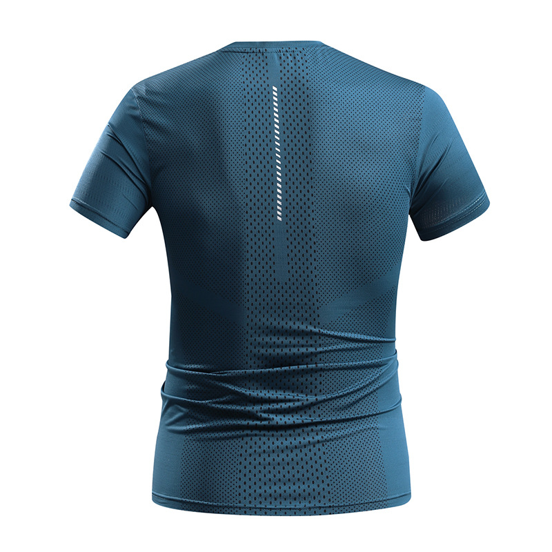 Camiseta de manga corta de seda de hielo para hombres de verano nuevo ocio transpirable correr deportes de hombre de media manga hombre ropa de secado rápido