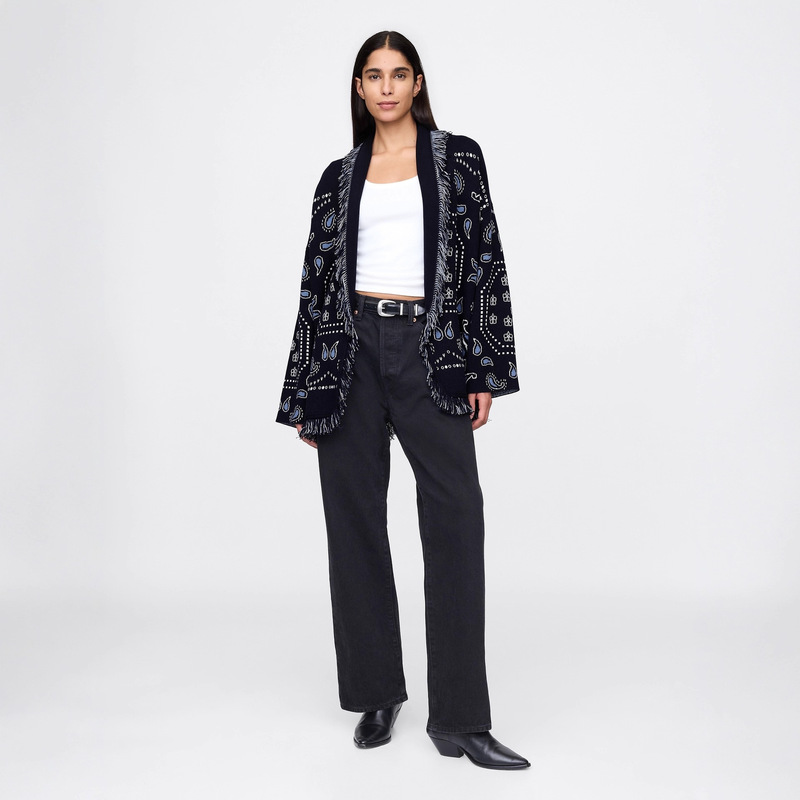 European and American Cross-Border 2025 Autumn and Winter New Women's Fashion Stylish Retro Oversized Tassel Sweater Knitted Cardigan Women's Autumn