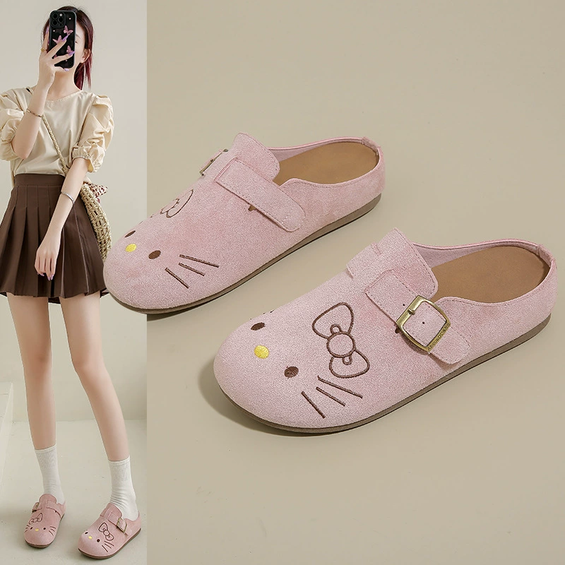 2025 тапочки дети весна новая корейская версия ученицы повседневные дикие полубуксирные ботинки уличный выстрел Y07