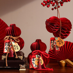 2026马年折叠纸葫芦装饰品新年入宅家用店铺红色摆件春节新款布置
