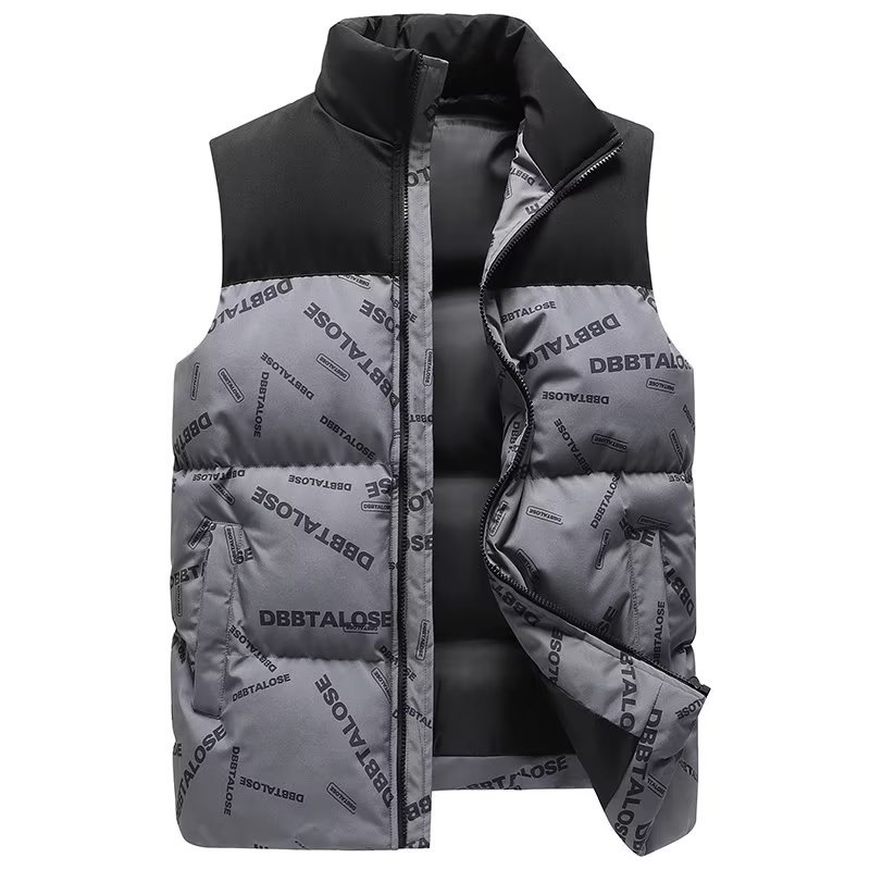 Chaqueta de plumón para hombre, chaleco de color sólido, abrigo de invierno, corte holgado, versátil, cálido, ropa exterior para parejas, cuello alto informal.
