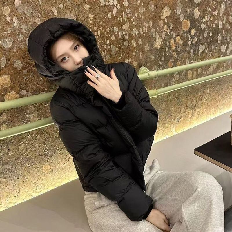 冬季羽绒服女4格新款短款白色泡芙可脱卸帽加厚修身|undefined
