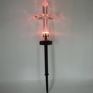 New Solar Cemetery Lights Factory Direct Supply Outdoor Waterproof Colorful Color Changing Led Cross Cemetery Lights Cross