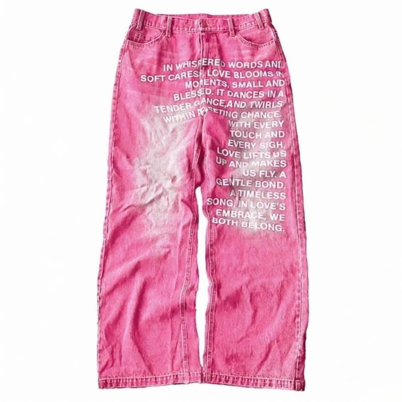 Vaqueros de hombre milenario Vaqueros retro con letras con estampado americano ropa de calle gótico Harajuku hip-hop masculino