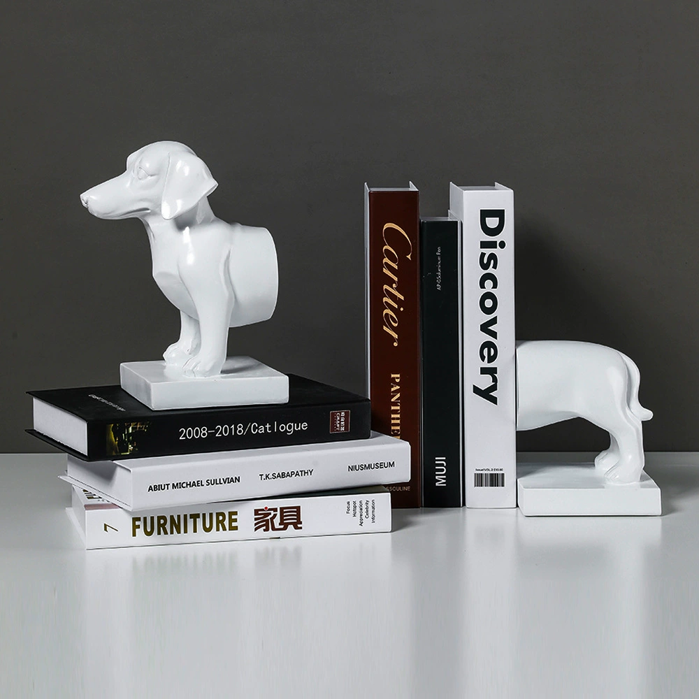 Такса-щенок как креативная подставка под книги, книжный шкаф, подарок на новоселье для гостиной, столовой, детской комнаты, декор из смолы, милые украшения