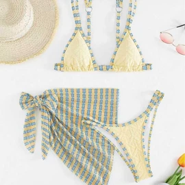 比基尼;三件套泳装;连体泳衣