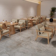 休闲单人沙发椅优雅咖啡厅沙发椅蘑菇圆桌组合奶茶店桌椅组合