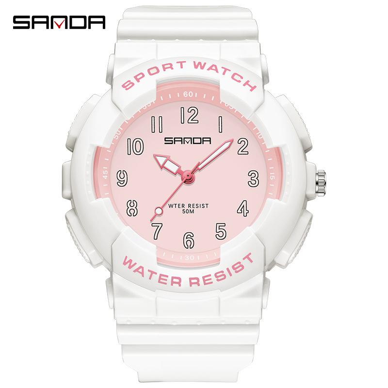Sanda joven estudiante fresco reloj electrónico digital moda impermeable hombre y mujer estudiante reloj 6094