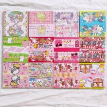 10cm可爱卡通食玩小新捏捏卡头饰品卡对折卡纸小卡出卡打包素材批