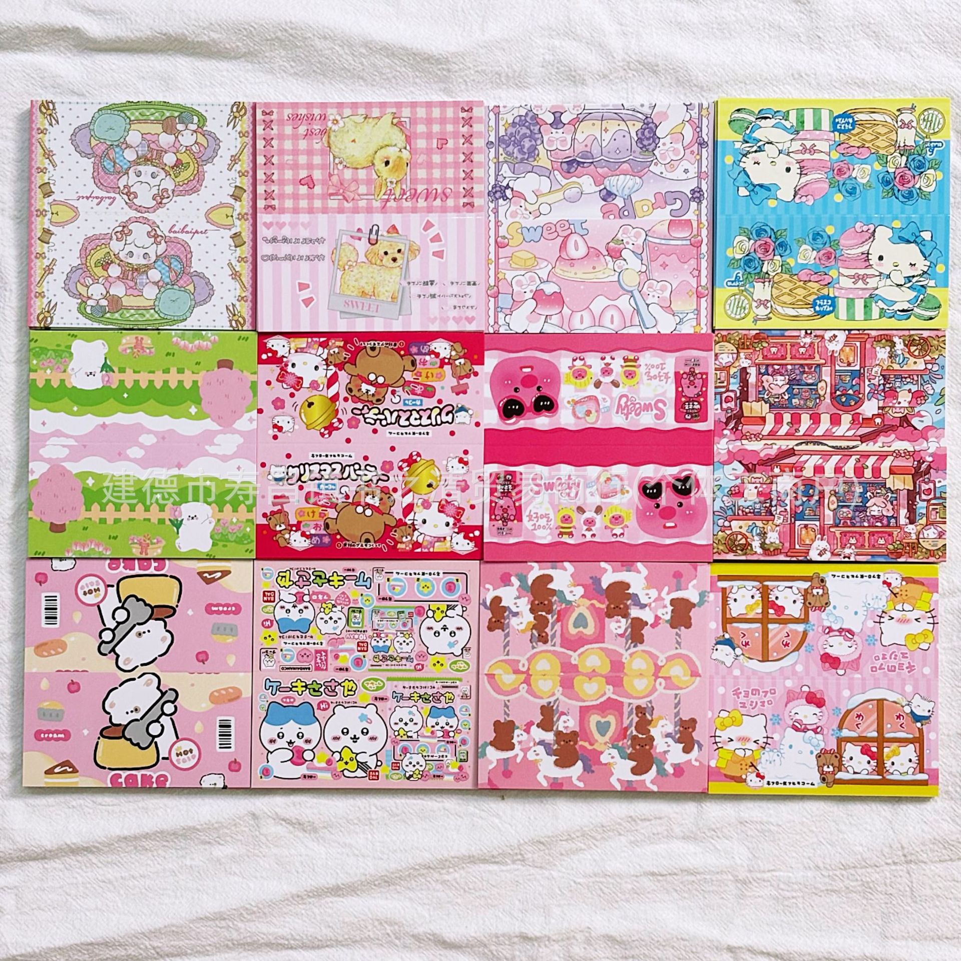 10cm可爱卡通食玩小新捏捏卡头饰品卡对折卡纸小卡出卡打包素材批