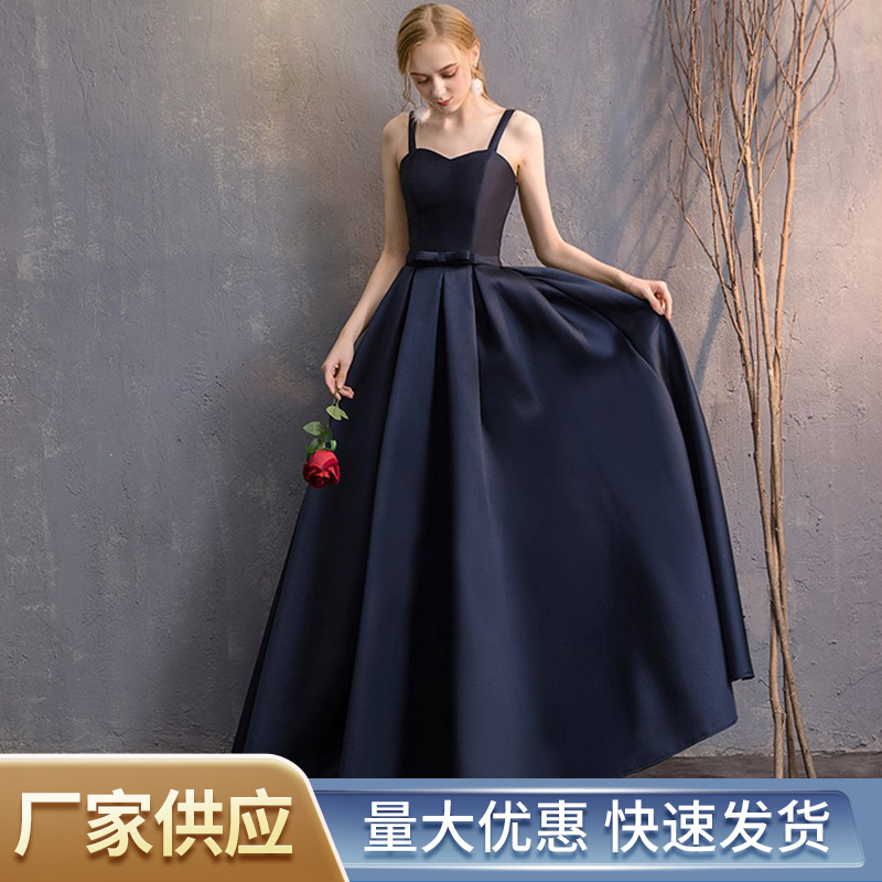 Evening Dress Long 2021 New Summer Chorus Dress Host Evening Dress Party Building Red Song Competition Dress