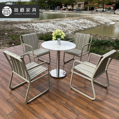 Foshan furniture factory outdoors furniture courtyard Garden villa Metal Tables and chairs outdoor Terrace waterproof Sunscreen chair