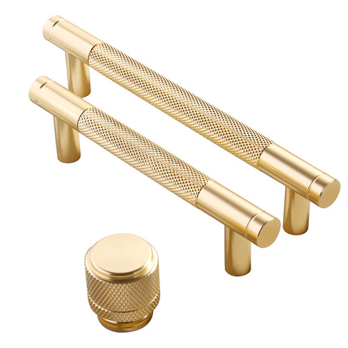 Modern minimalist Nordic wardrobe door golden copper drawer handle black extended American aluminum alloy cabinet handle