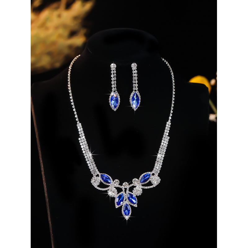 conjunto de colar brinco conjunto de joias conjunto de vestido de banquete colar elegante tudo combina joias de noiva_voghion.com