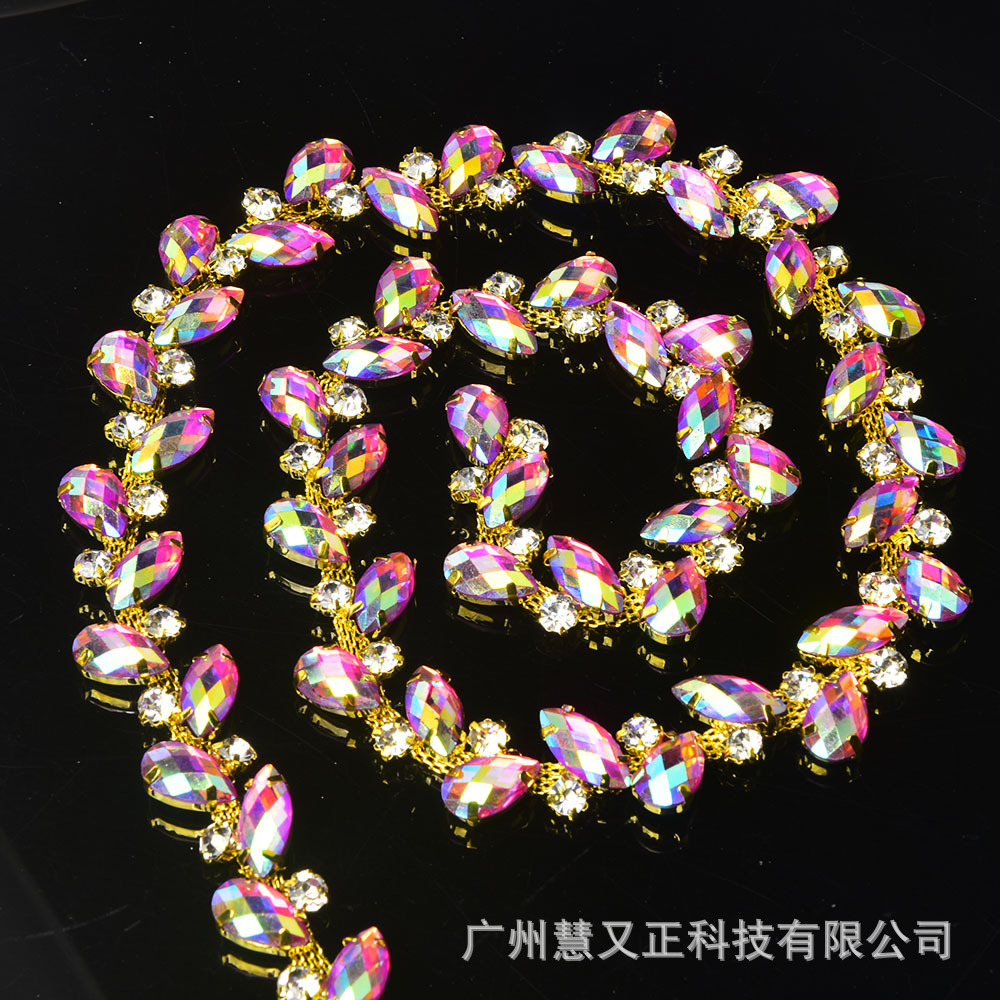 厂家直销 马眼亚克力彩色水钻人工夹加厚 diy服装鞋包装饰品辅料