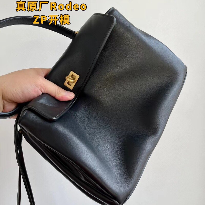 Original Leather Paris B Home Rodeo Kelly Bag Portable Leather Women's Bag Underarm Lock Casual Commuter Tote Bag