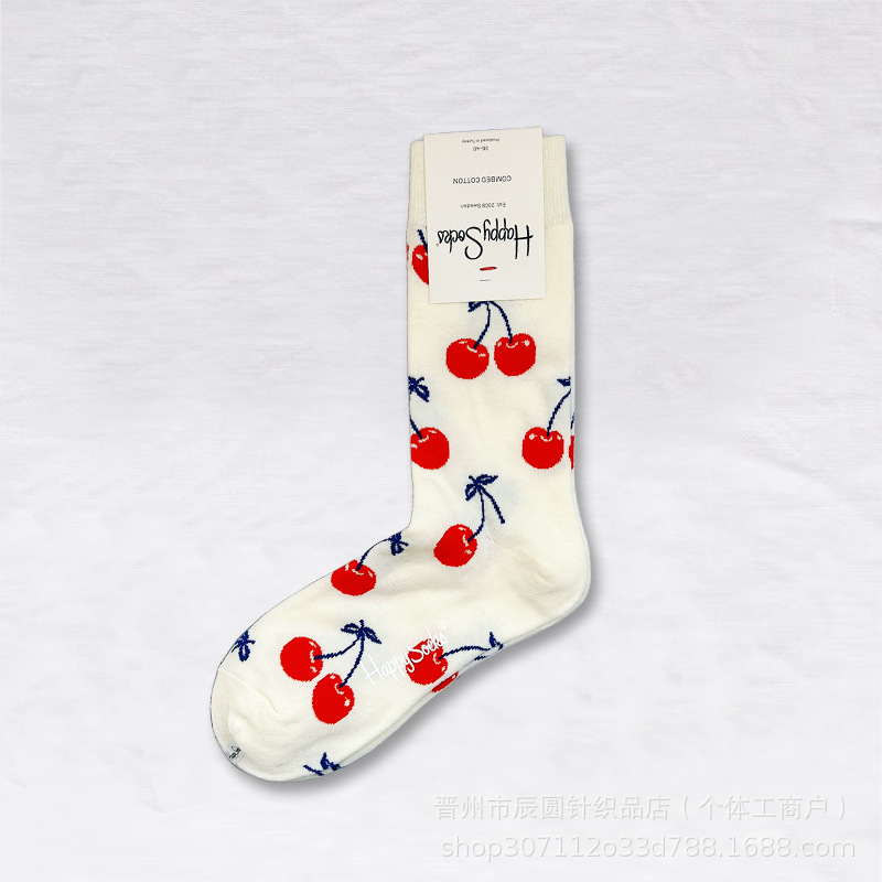 happysocks suecos calcetines de moda damas in-mode versátil animación calcetines de algodón de cintura alta al por mayor