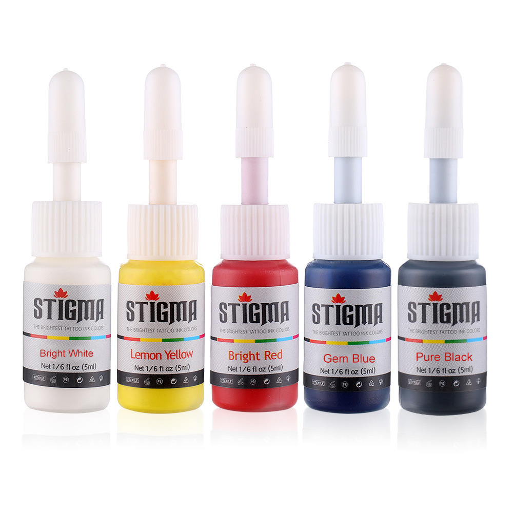 Bordado dragón tatuaje pigmento 5ml color tatuaje pigmento tinta profesional pequeña botella tatuaje pigmento suministro transfronterizo