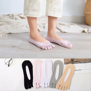 Factory five-finger stockings ladies velvet spring and summer new five-toe mesh invisible shallow silicone boat Socks wholesale