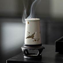 陶瓷仙鹤盘香炉禅意小祥云香薰炉家用室内檀香沉香茶道熏香炉摆件