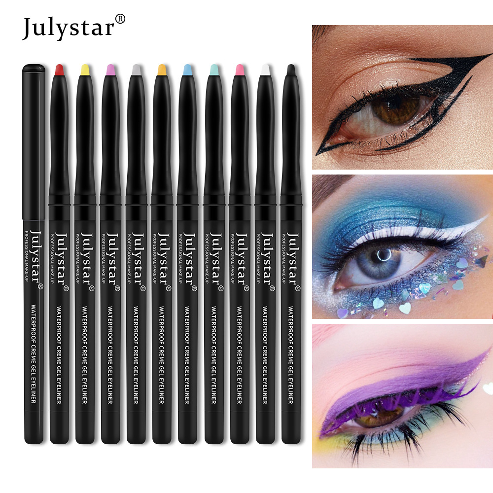 Julystar durable color gel waterproof and not easy to smudge white eyeliner pen_voghion.com