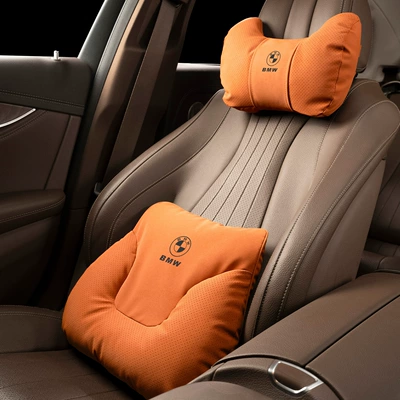 X3 X5 X6 Seat Cushion Lumbar Pillow | Headrest - horn-style-love-horse-orange-bmw-headrest-lumbar-support-each
