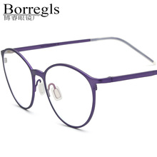 圆形复古超轻纯钛光学眼镜架新款男女款眼镜B钛IP电镀近视眼镜框