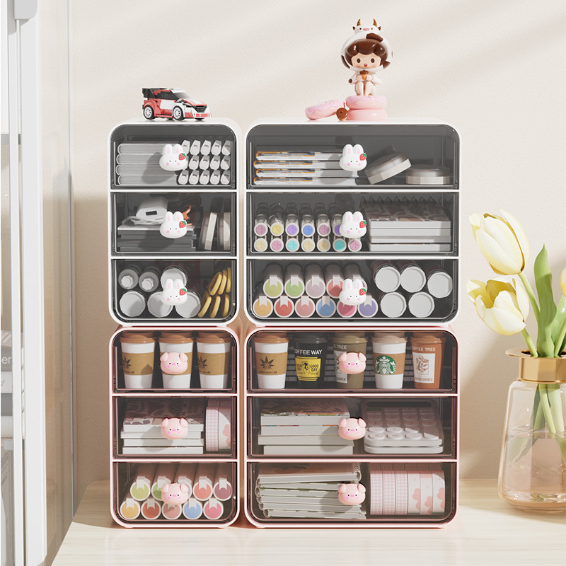 Caja de almacenamiento de escritorio acrílico cosméticos cesta transparente dormitorio máscara cajón organizador snack sundries almacenamiento rack