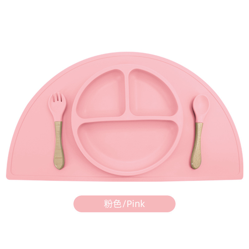 Vajilla de bebé de doble capa, mantel semicircular para niños, almohadilla de aislamiento térmico de silicona, posavasos creativos, almohadilla antideslizante, mantel de mesa, mantel occidental