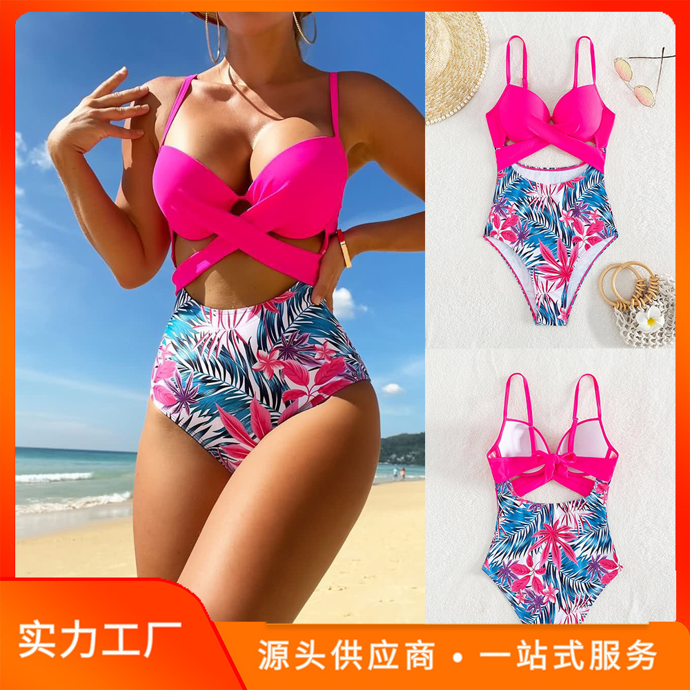 2025 nuevo trajes de baño de una sola pieza de mujeres europeas y americanas trajes de baño de damas sexuales en stock al por mayor insfengbi