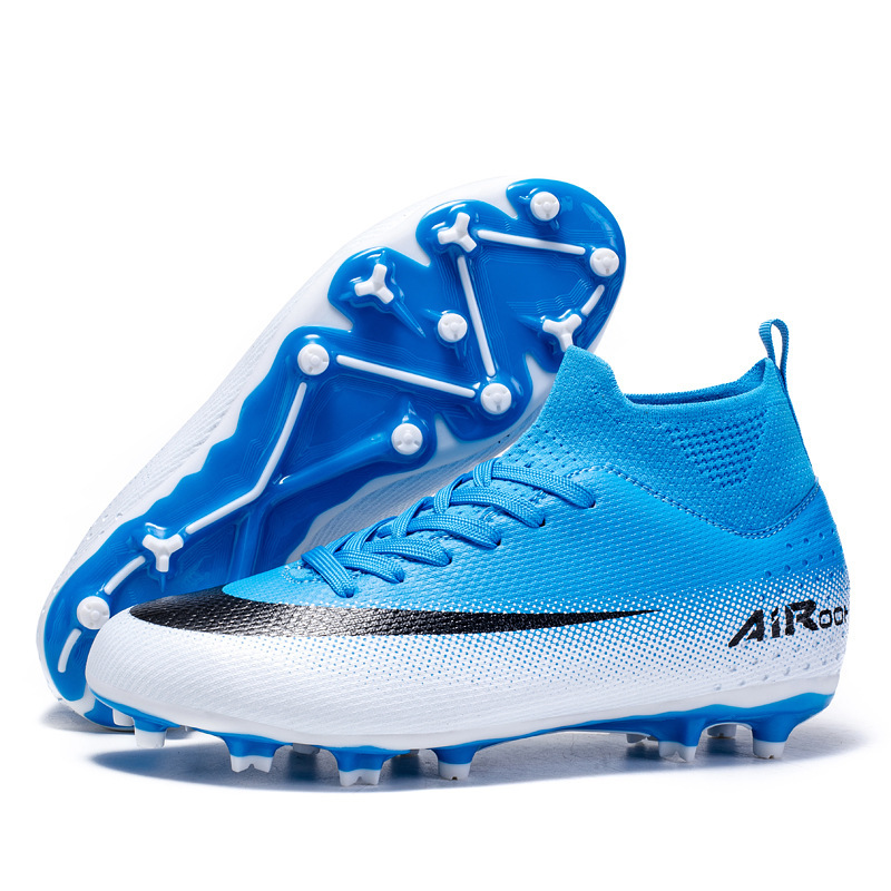 Tenis de Fútbol de Caña Alta de Caucho y Malla Flexibles para Césped Artificial y Entrenamiento