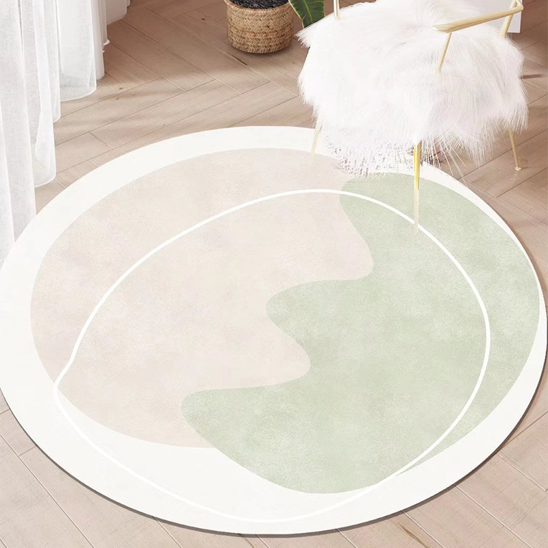 Estilo japonés alfombra redonda nórdico simple luz de lujo dormitorio manta Mesa café Sala estar alfombra cesta