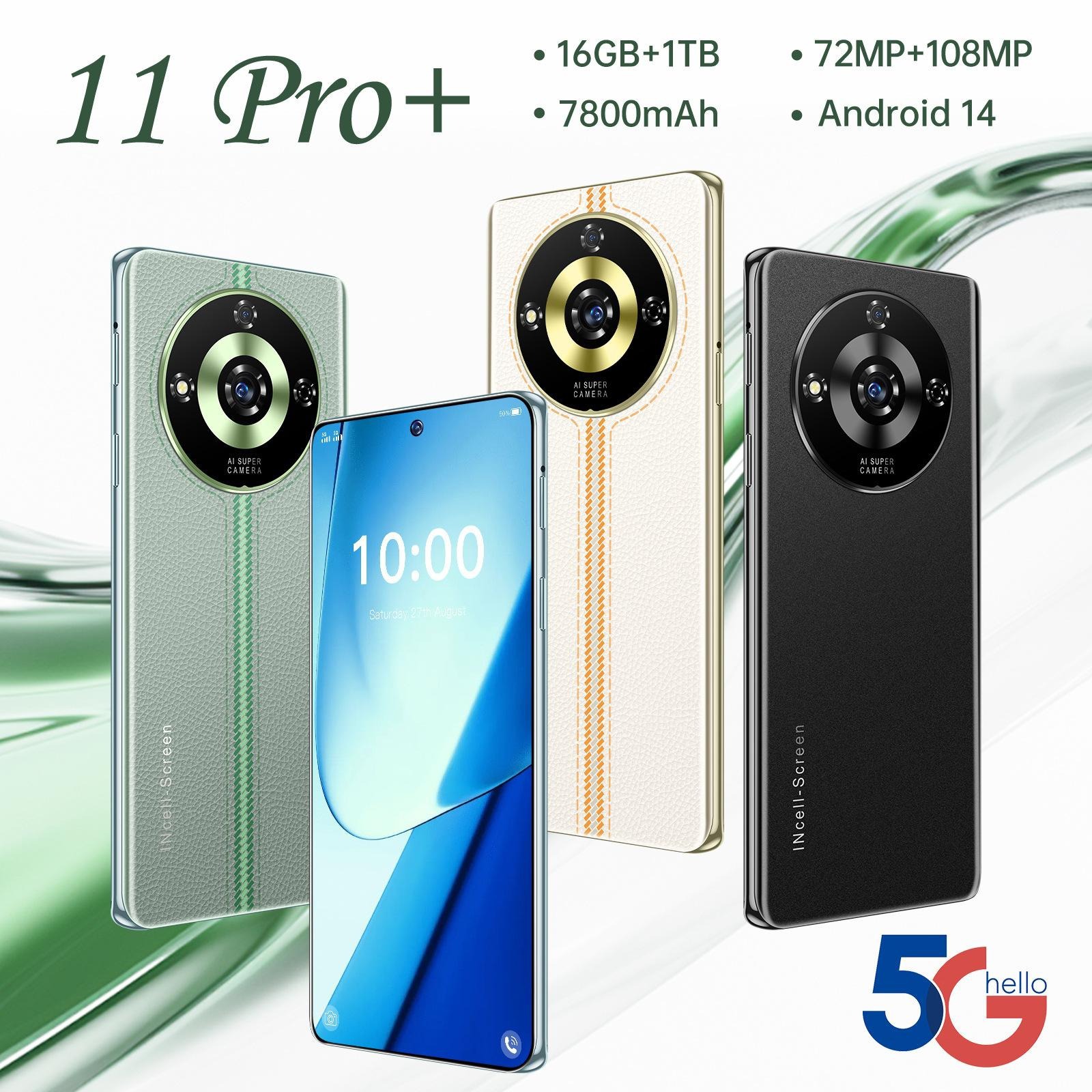 Cross-Border Android Phone 11Pro Real 4g Network 4+64 High-End Mobile Phone Tk Russian Popular Smartphone Black