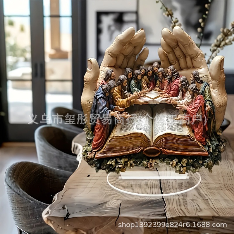 Decoraciones transfronterizas creativas palma de la Biblia Decoración del hogar Decoración de Navidad Decoración de escritorio acrílica Standing image 3