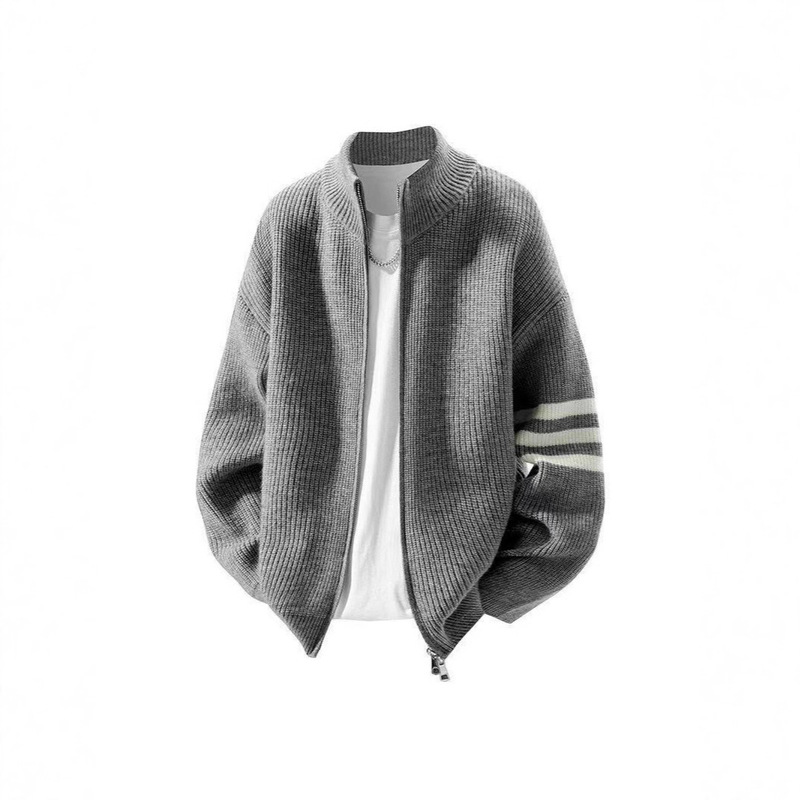 Spring and Autumn Sweater Men's 2025 New Cardigan Sweater Youth Quality Zipper Jacket Men's Clothing Cross-Border Wholesale Spring and Autumn Sweater Men's 2025 New Cardigan Sweater Youth Quality Zipper Jacket Men's Clothing Cross-Border Wholesale